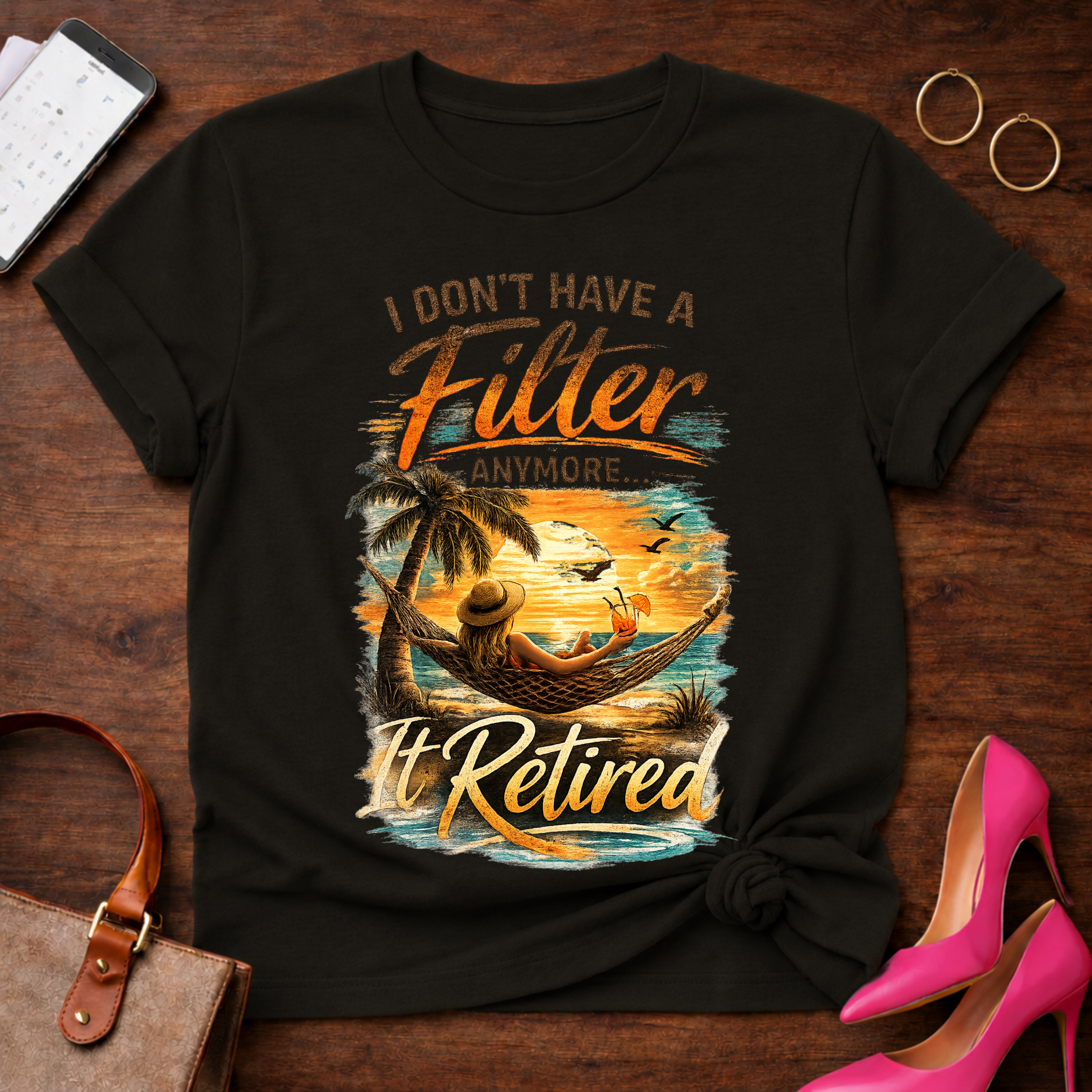Mentally Somewhere Between Coffee and Chaos." Graphic T-Shirt