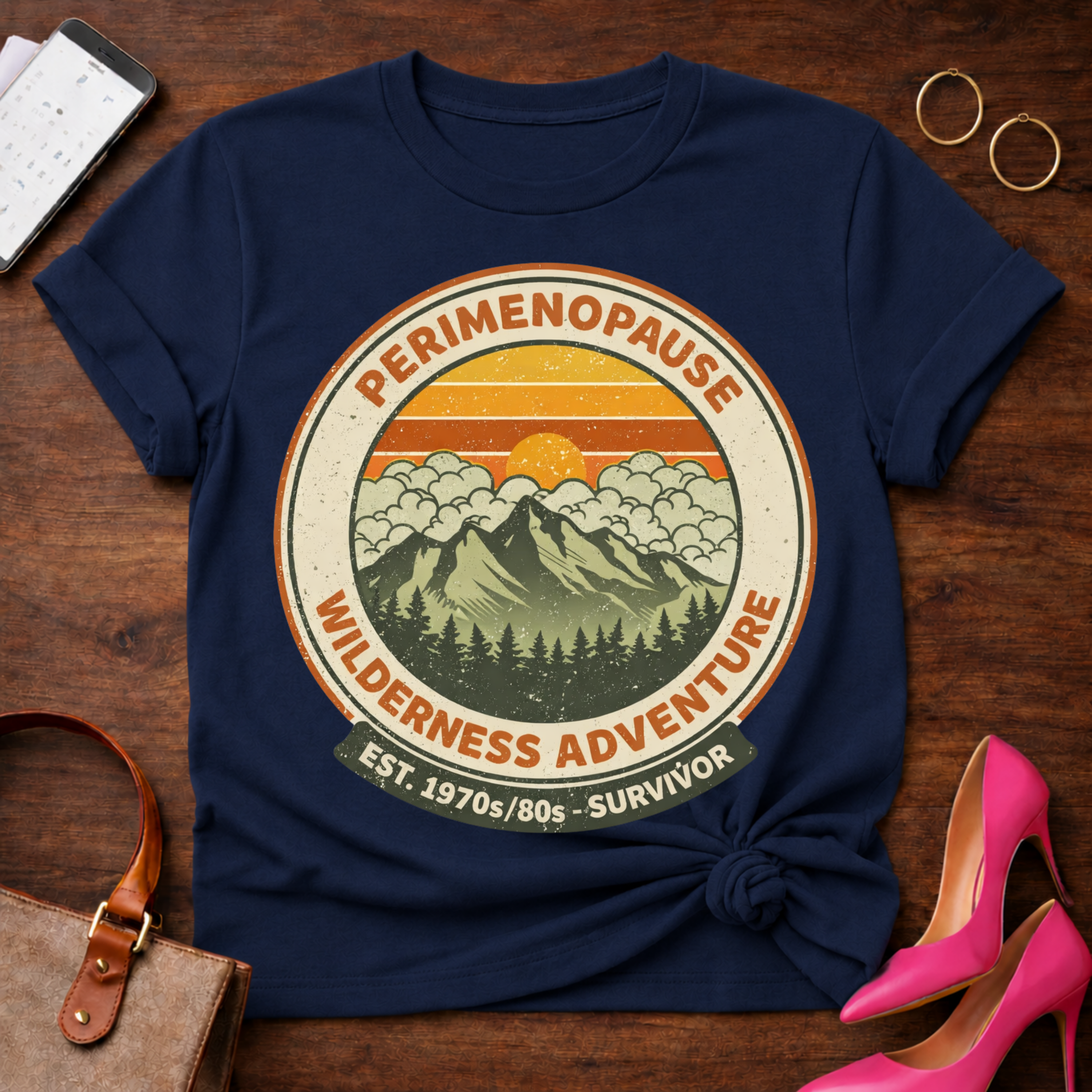 Perimenopause Wilderness Adventure Graphic T-Shirt