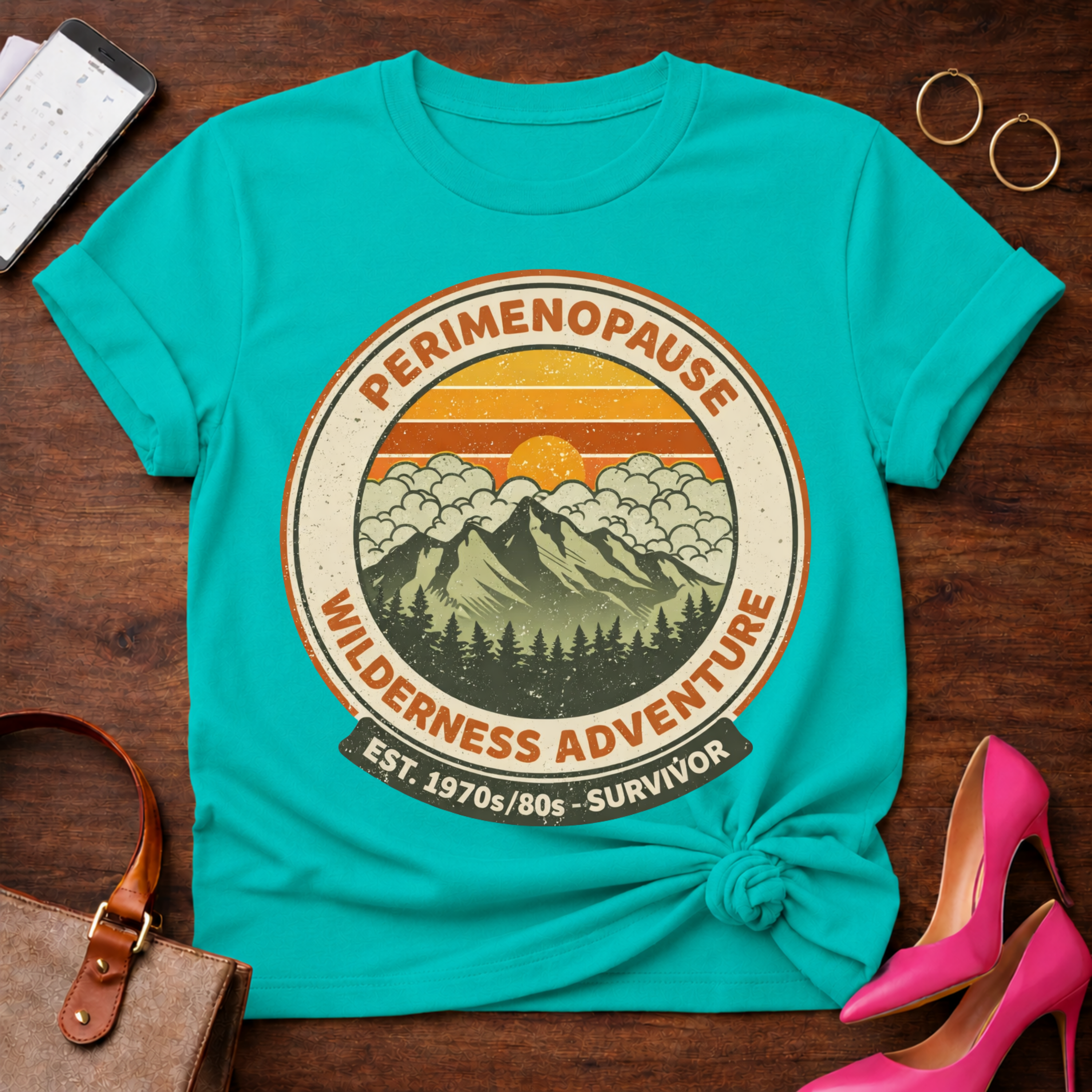 Perimenopause Wilderness Adventure Graphic T-Shirt