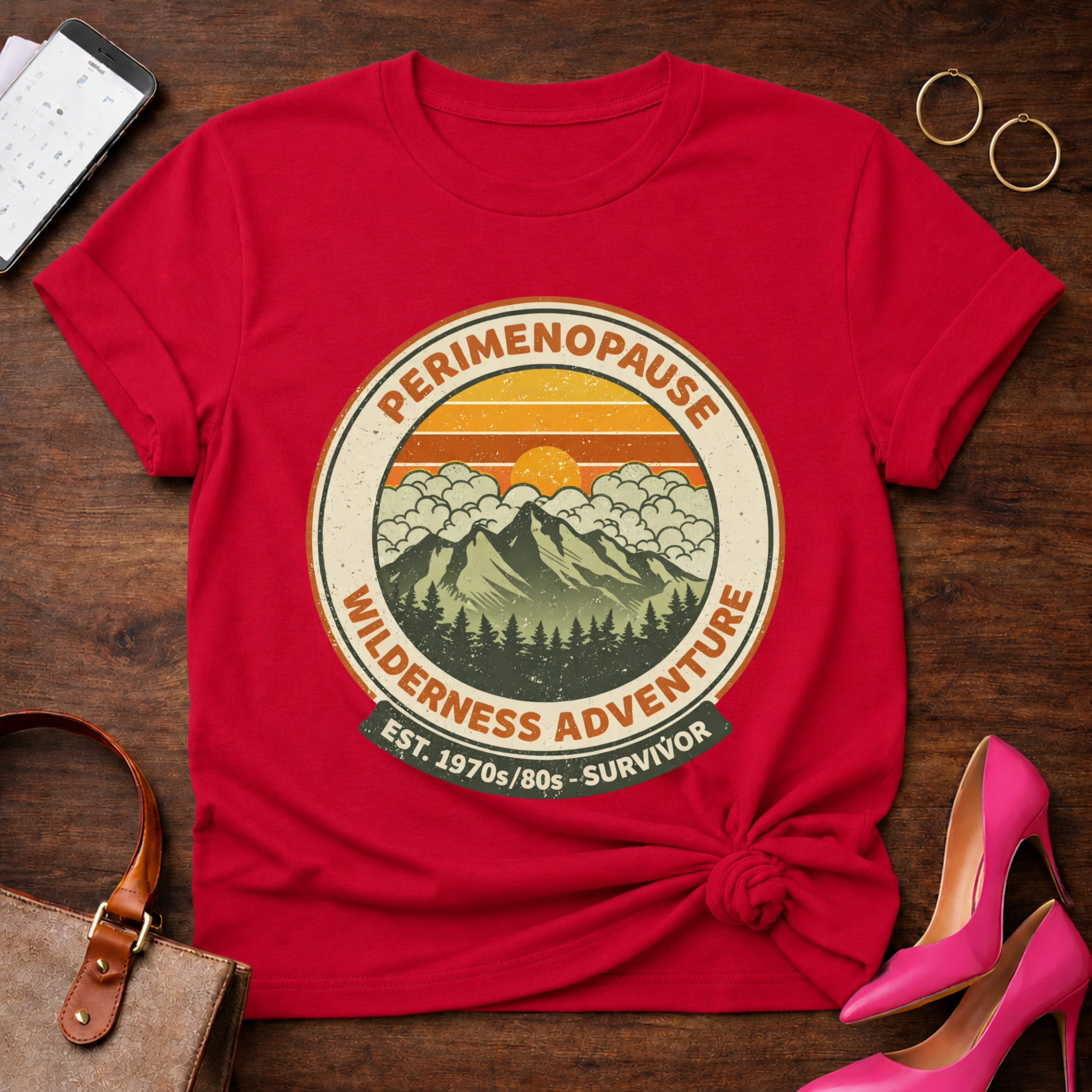 Perimenopause Wilderness Adventure Graphic T-Shirt