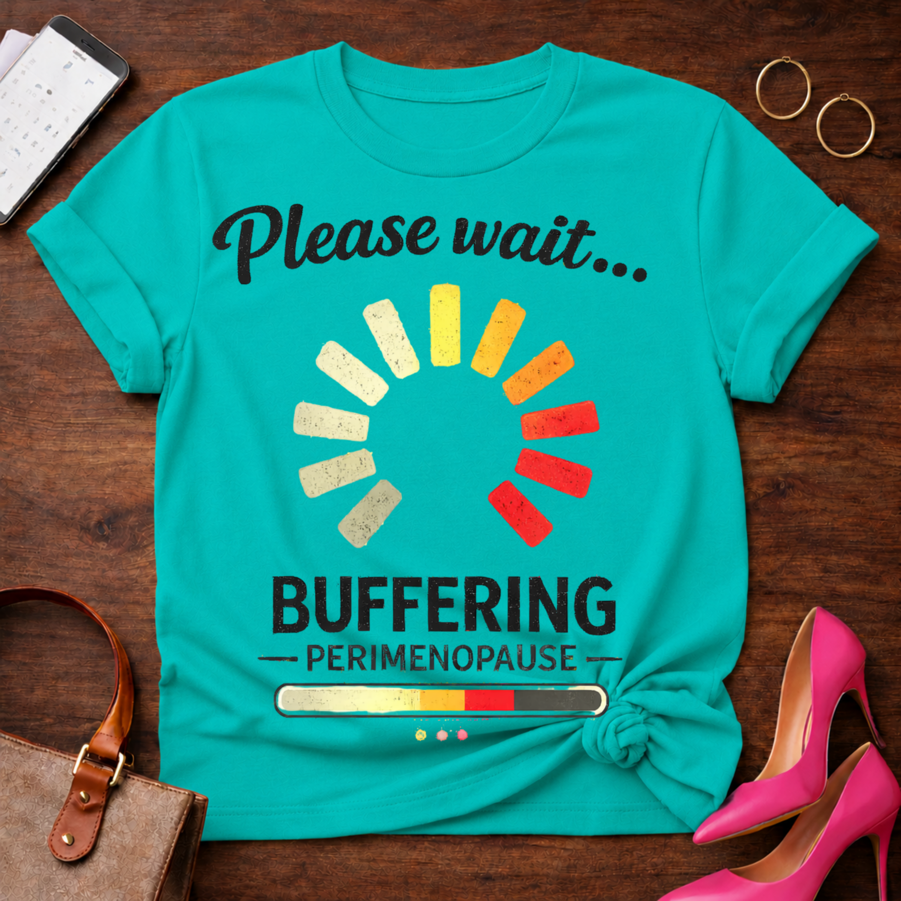 Please Wait Buffering Perimenopause Graphic T-Shirt