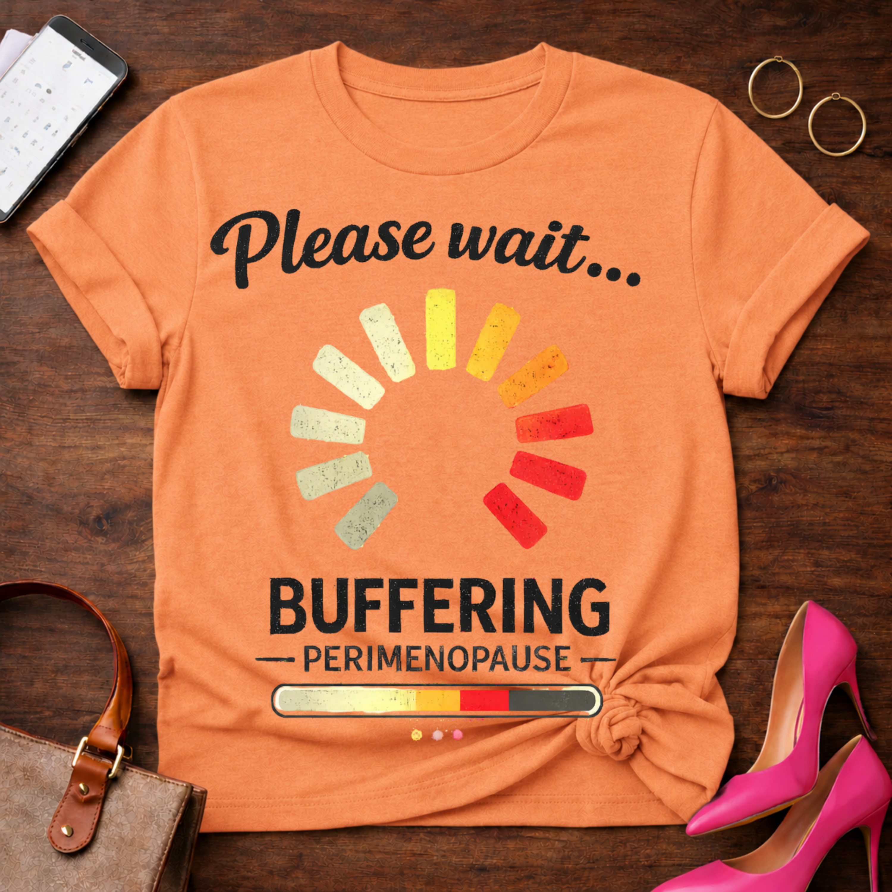Please Wait Buffering Perimenopause Graphic T-Shirt