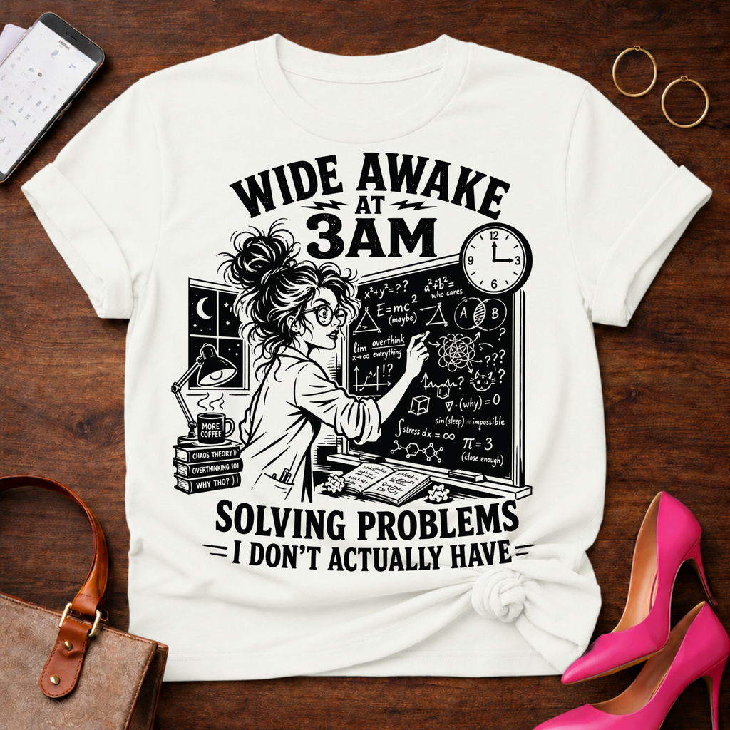 Wide Awake At 3 AM. Solving Problems I Don't Actually Have Graphic T-Shirt