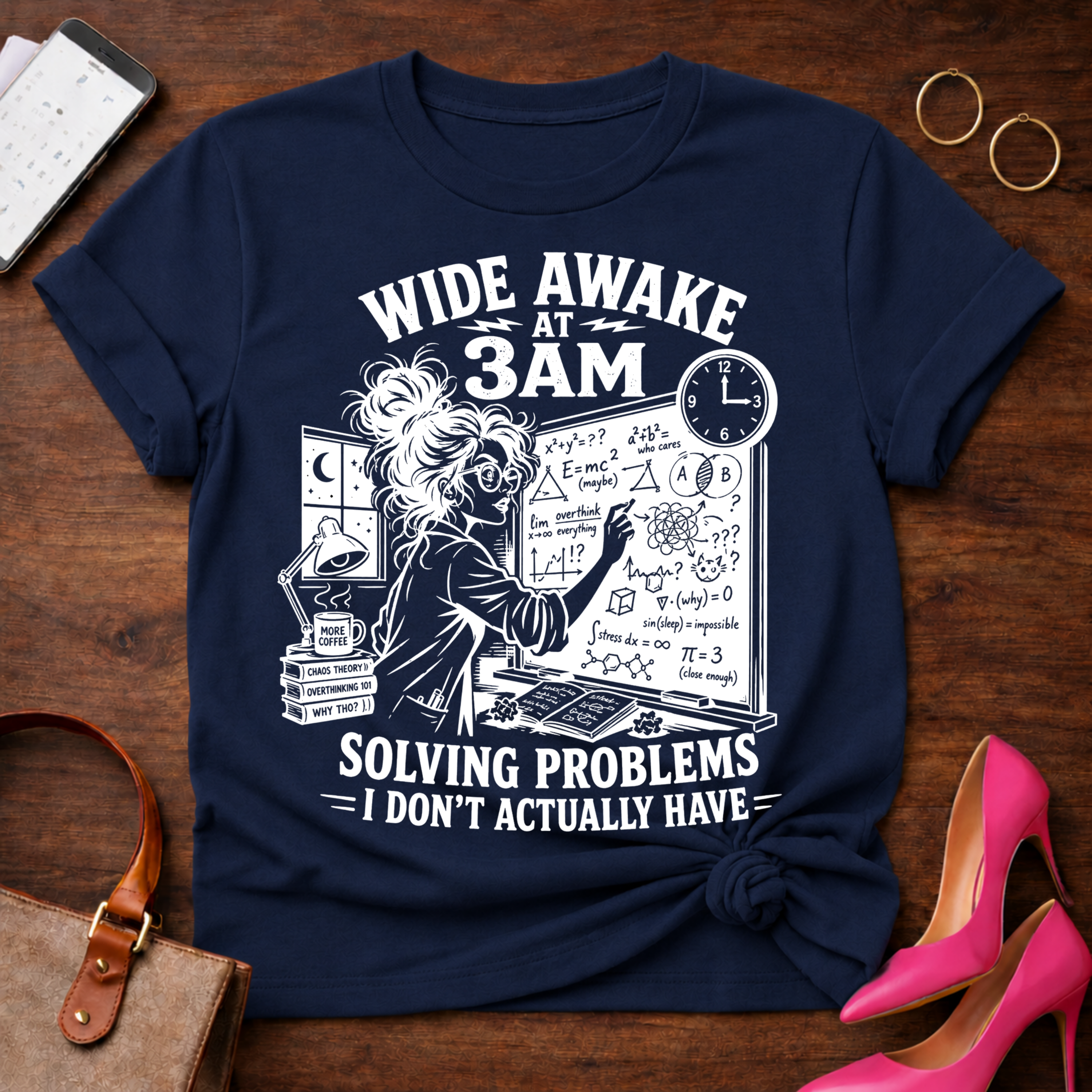 Wide Awake At 3 AM. Solving Problems I Don't Actually Have Graphic T-Shirt