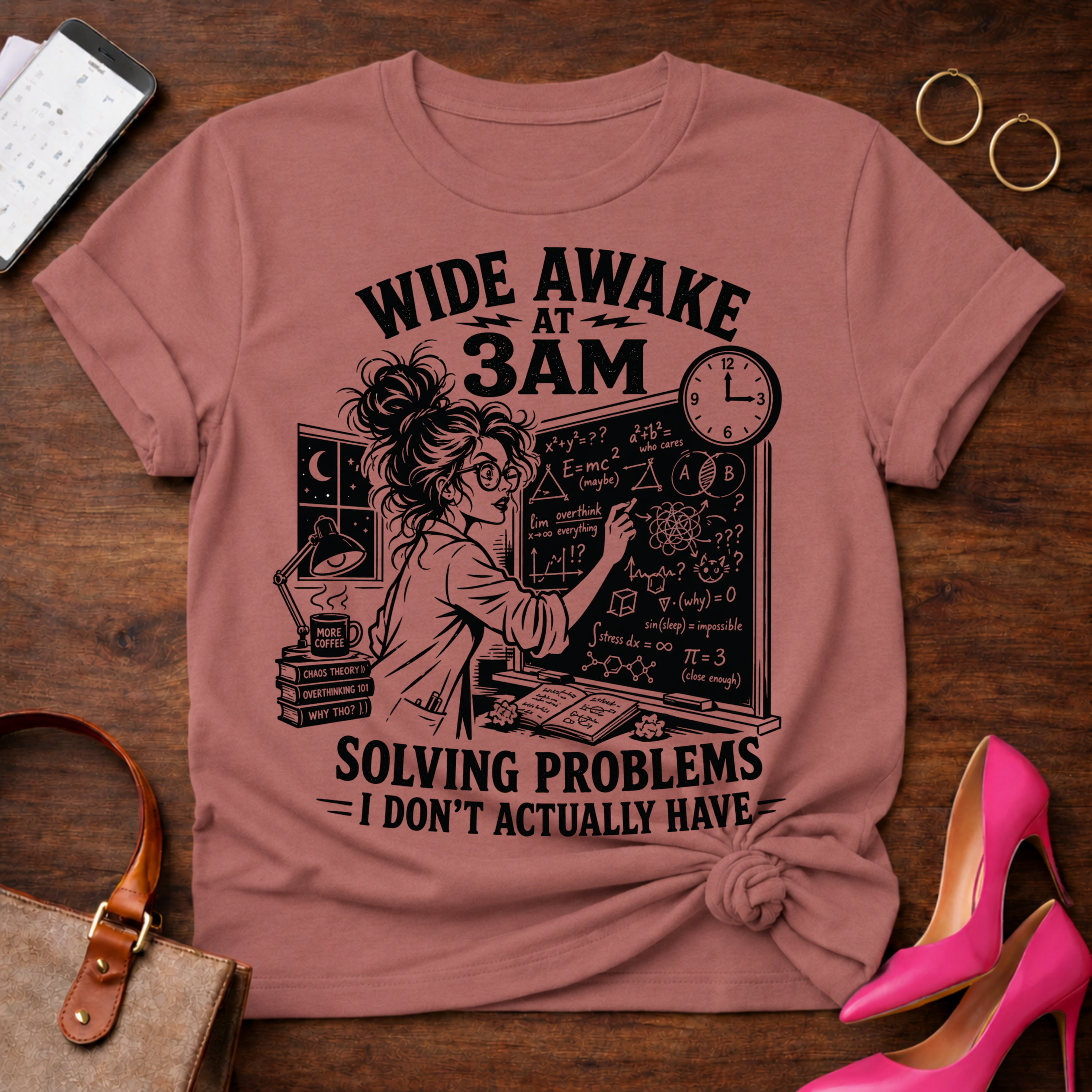Wide Awake At 3 AM. Solving Problems I Don't Actually Have Graphic T-Shirt