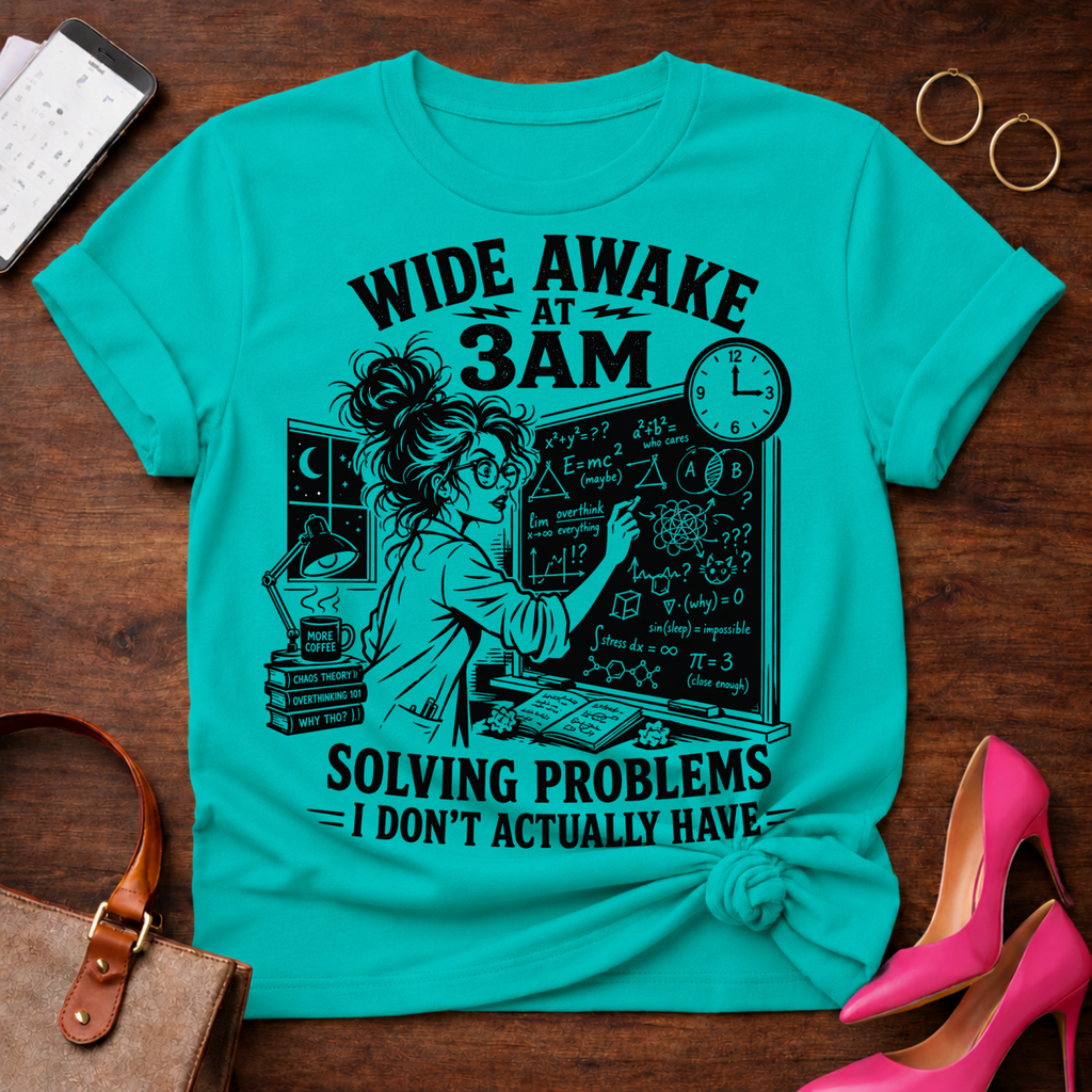 Wide Awake At 3 AM. Solving Problems I Don't Actually Have Graphic T-Shirt