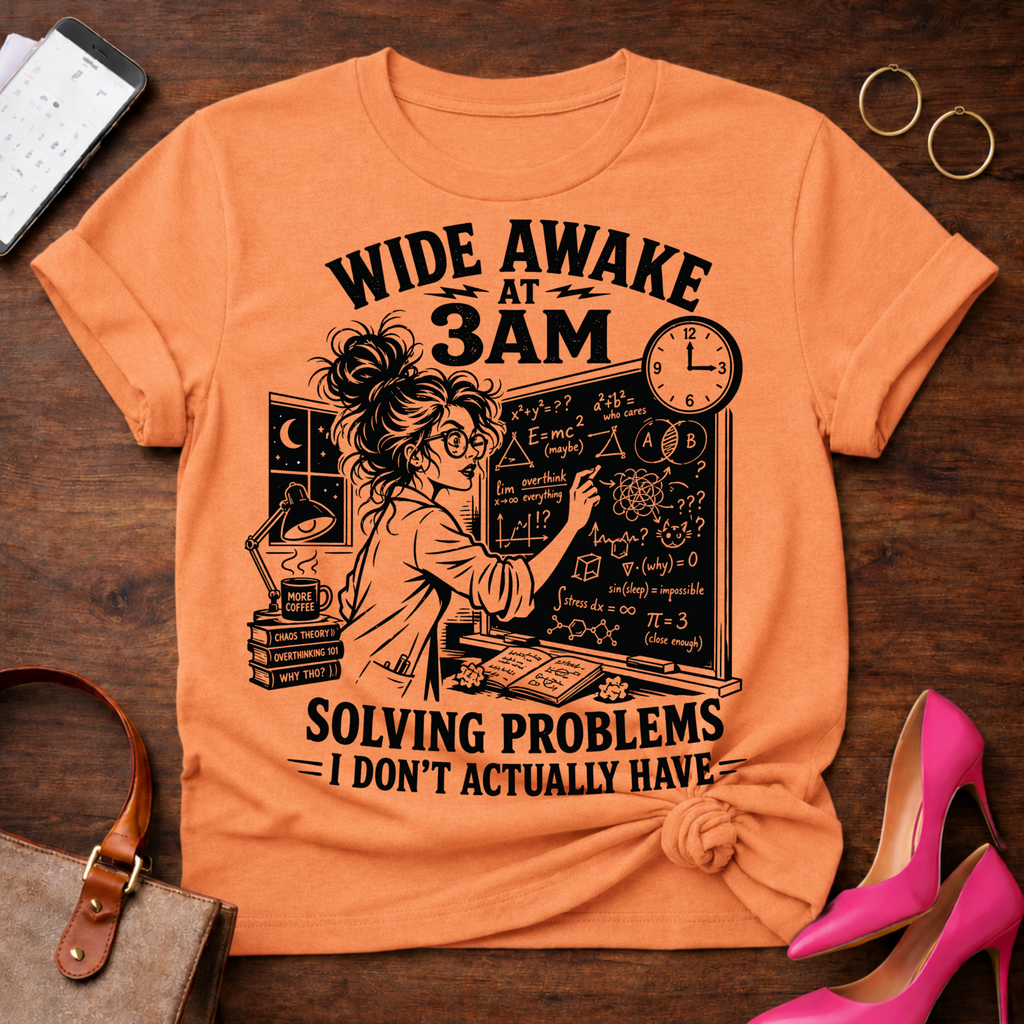Wide Awake At 3 AM. Solving Problems I Don't Actually Have Graphic T-Shirt