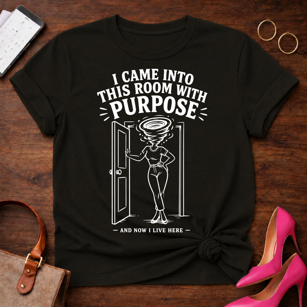 I came into this room with a purpose. Graphic T-Shirt