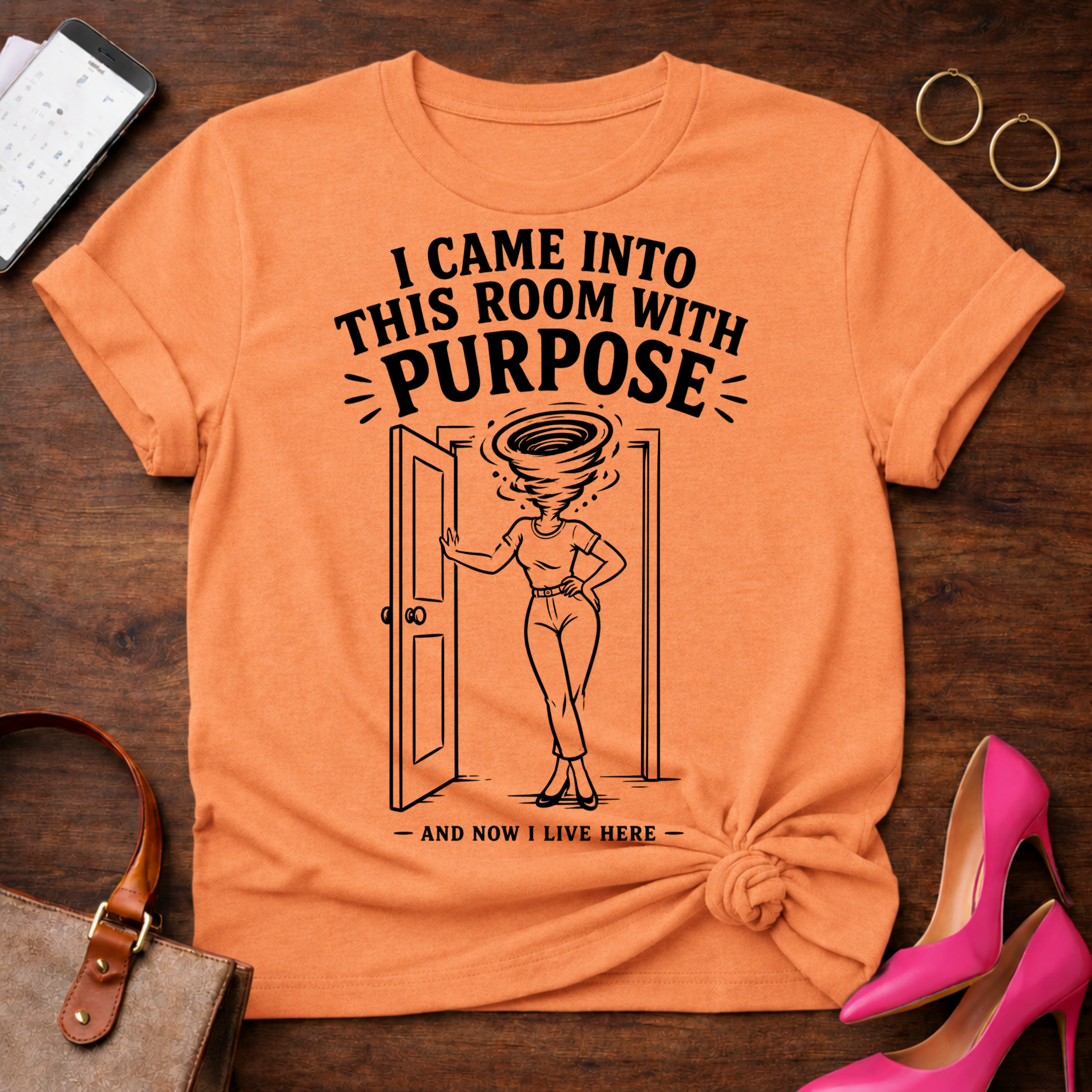 I came into this room with a purpose. Graphic T-Shirt