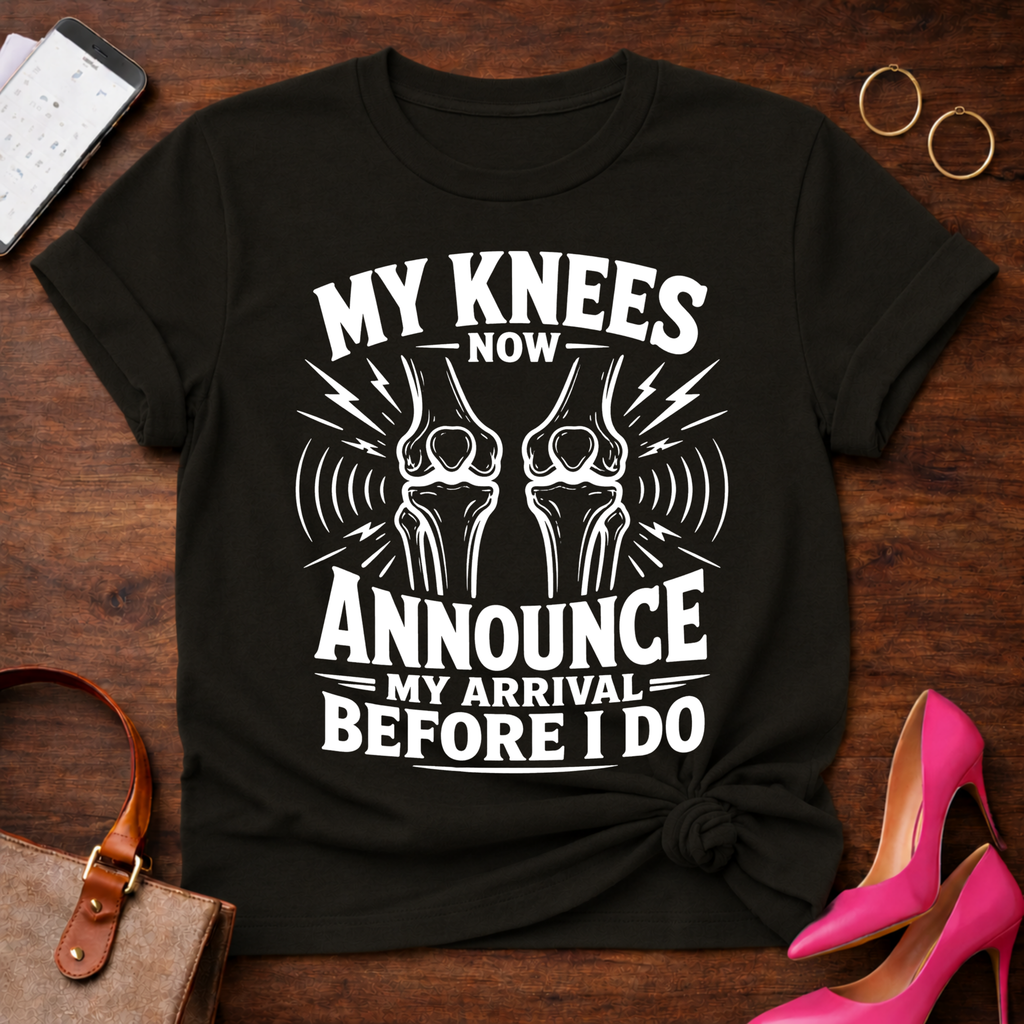 My Knees Now Announce My Arrival T-Shirt
