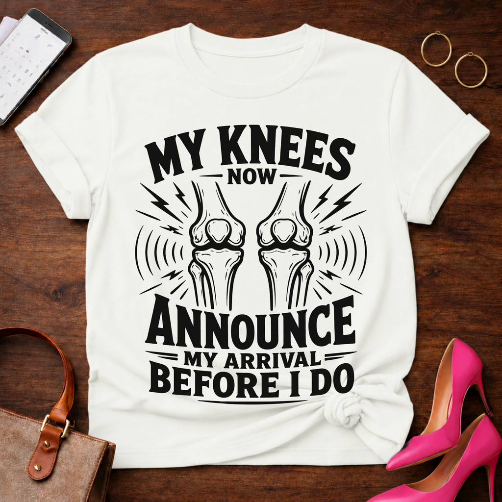 My Knees Now Announce My Arrival T-Shirt