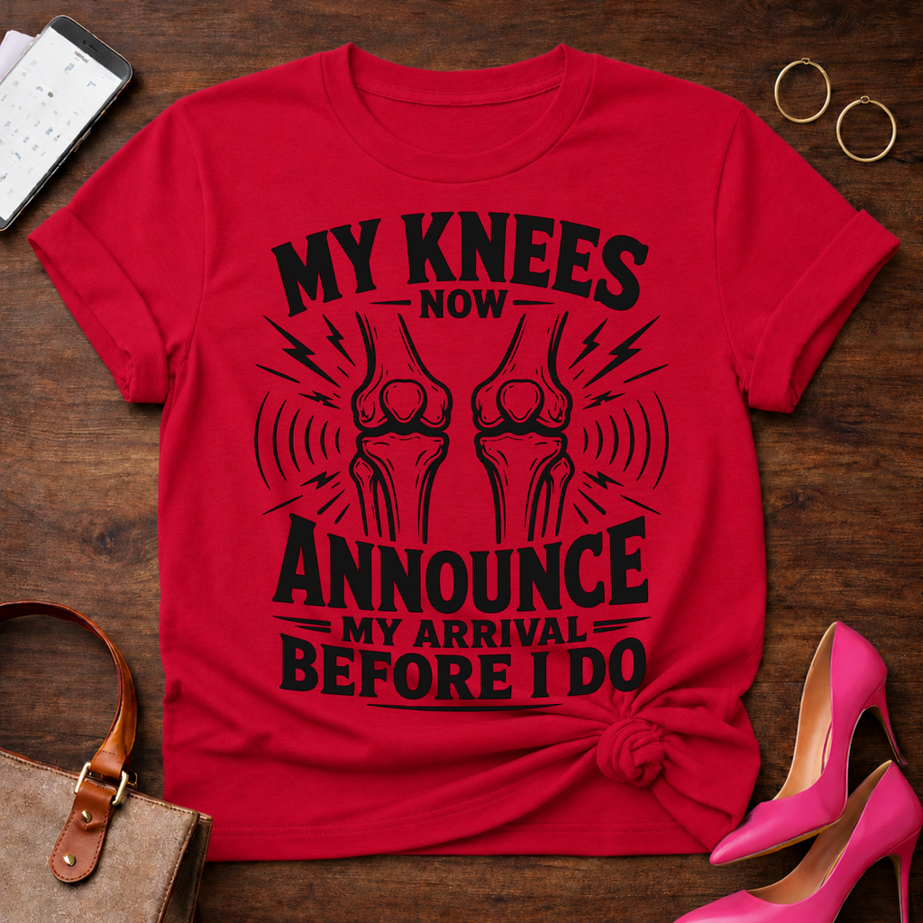 My Knees Now Announce My Arrival T-Shirt