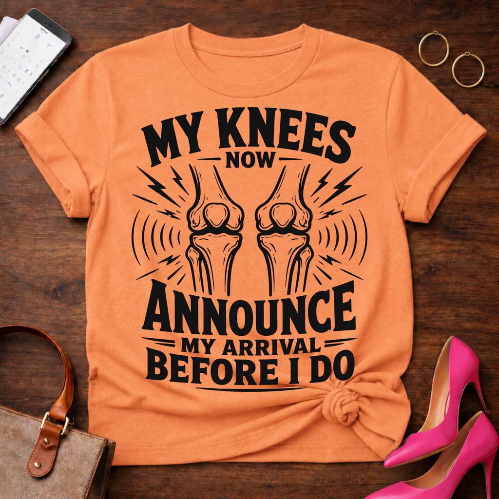 My Knees Now Announce My Arrival T-Shirt