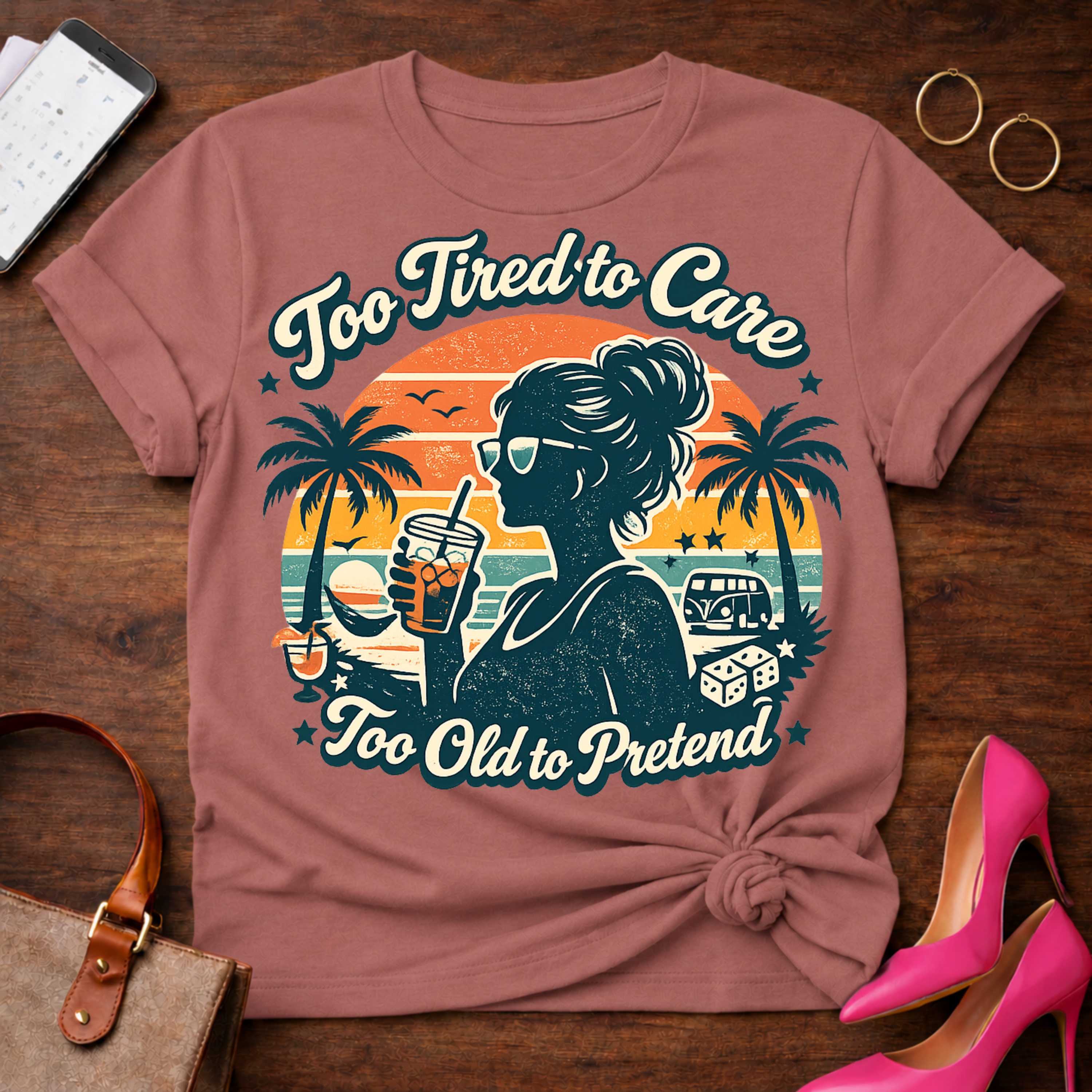 Too Tired To Care. Graphic T-Shirt