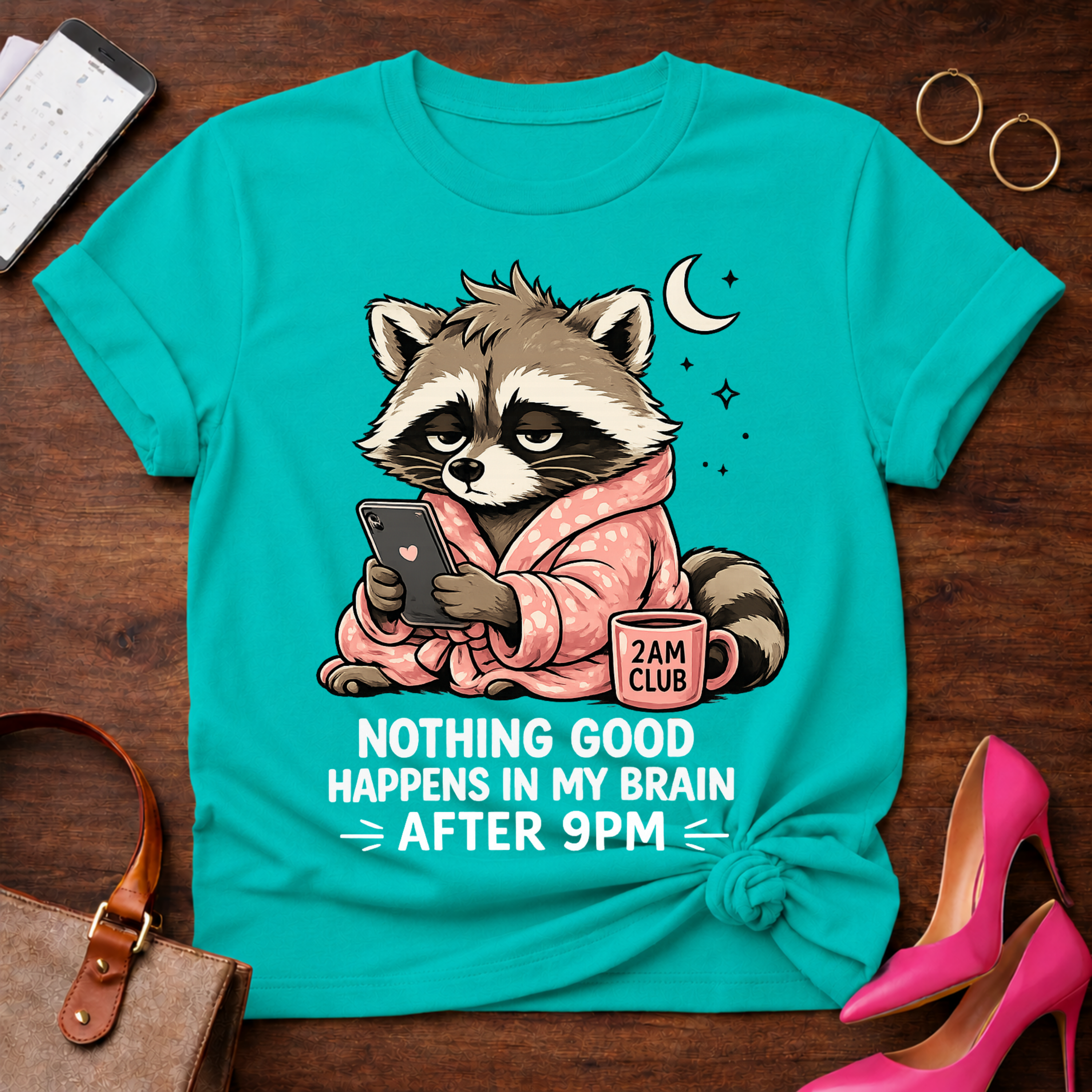 Nothing Good Happens in My Brain after 9PM Graphic T-Shirt