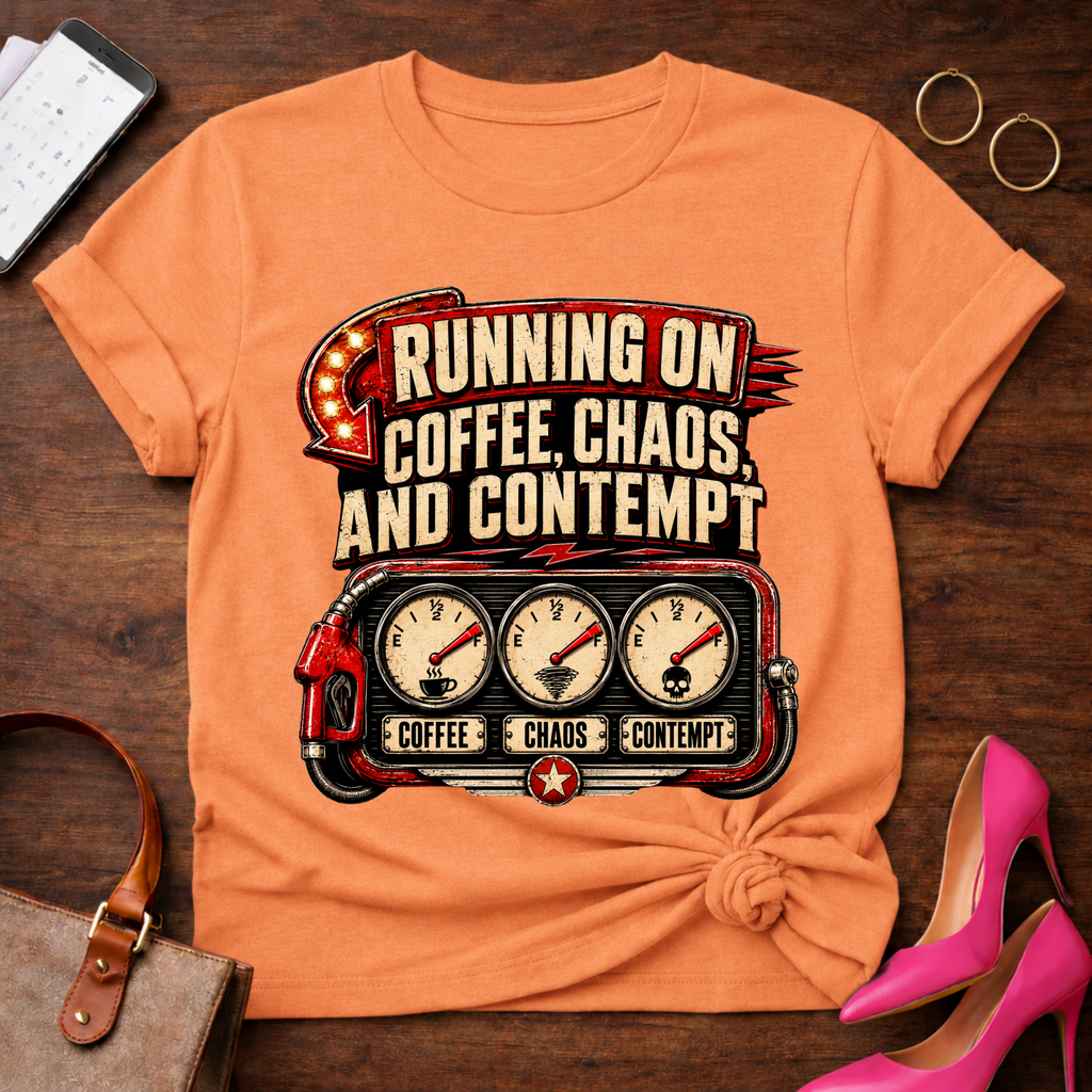 Running Off Coffee Chaos and Contempt Graphic T-Shirt
