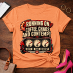 Running Off Coffee Chaos and Contempt Graphic T-Shirt