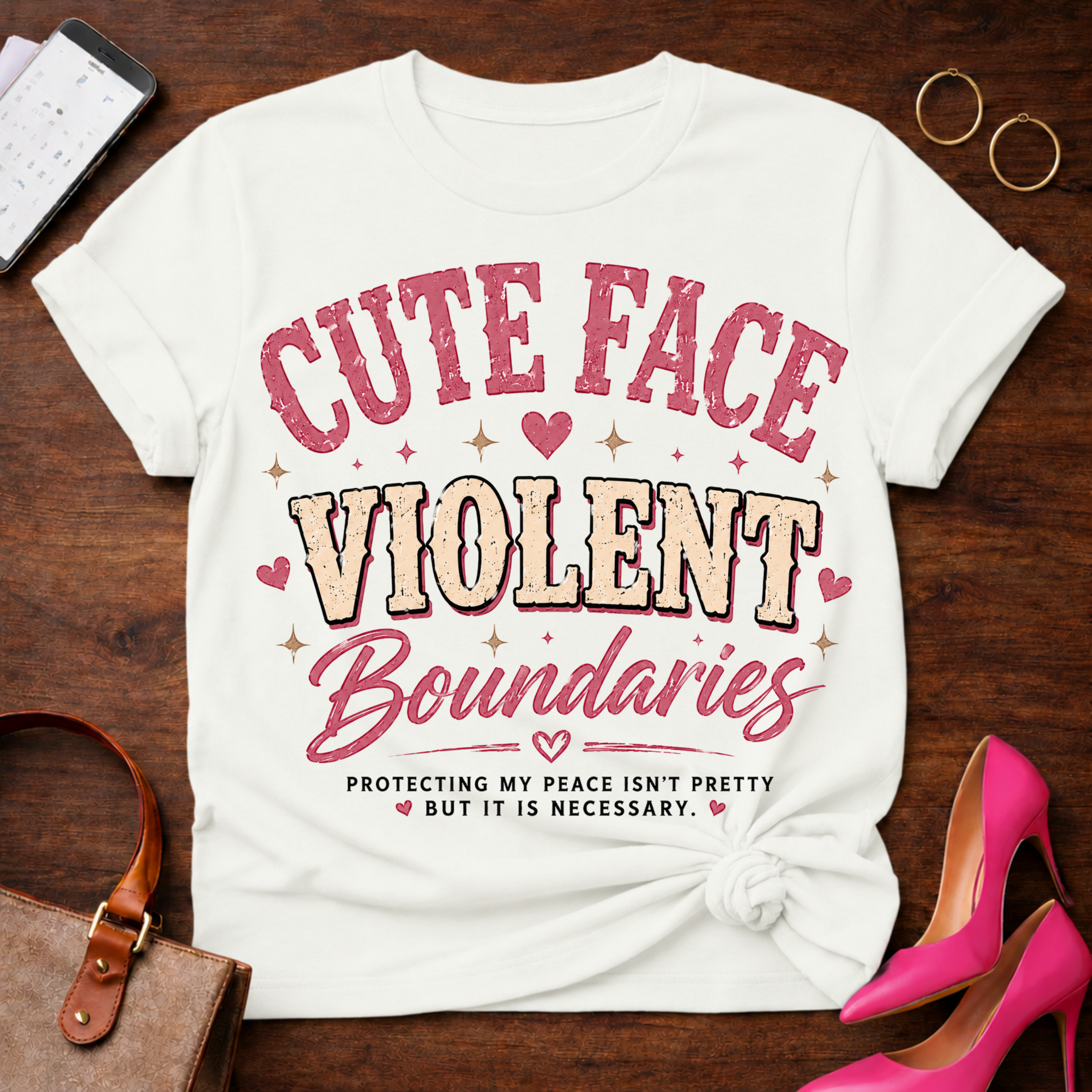 Cute Face. Violent Boundaries  Graphic T-Shirt
