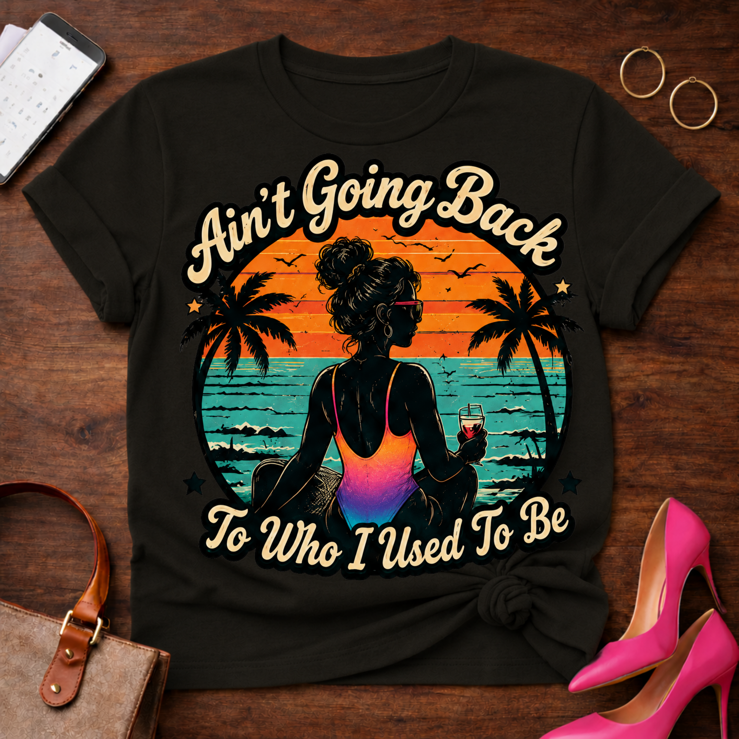 Copy of T-Shirt — "Ain't Going Back To Who I Used To Be" Vintage Quote Tee
