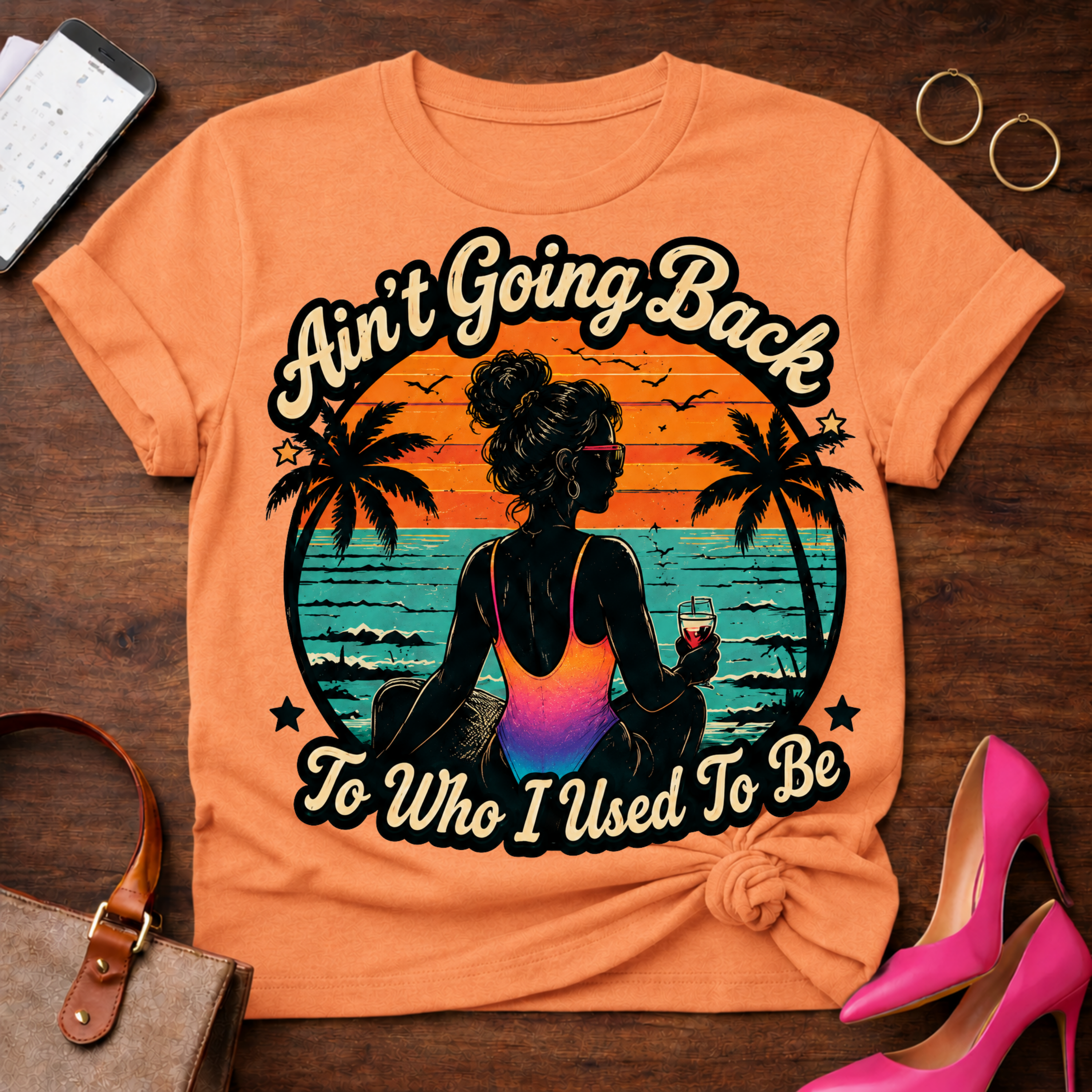 Copy of T-Shirt — "Ain't Going Back To Who I Used To Be" Vintage Quote Tee