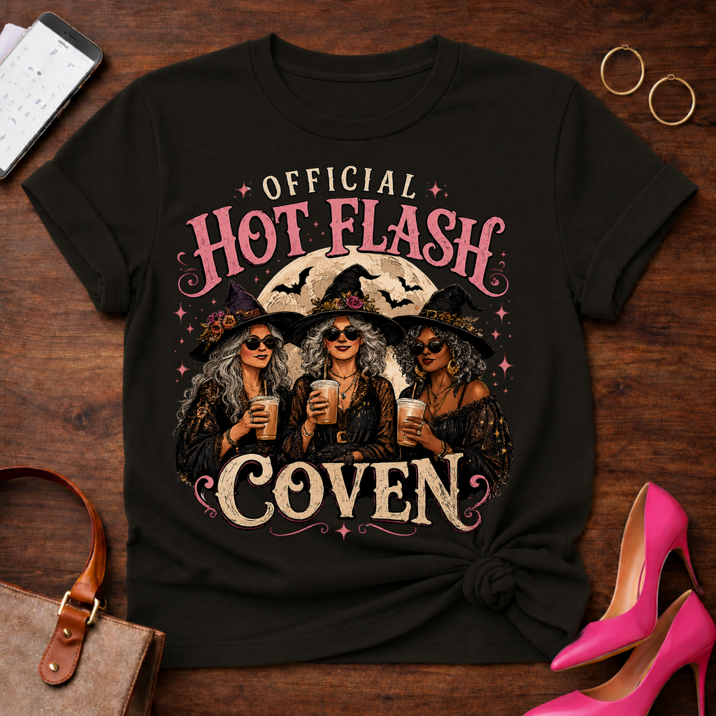 Copy of Copy of T-Shirt — "Official Hot Flash Coven" Vintage Quote Tee