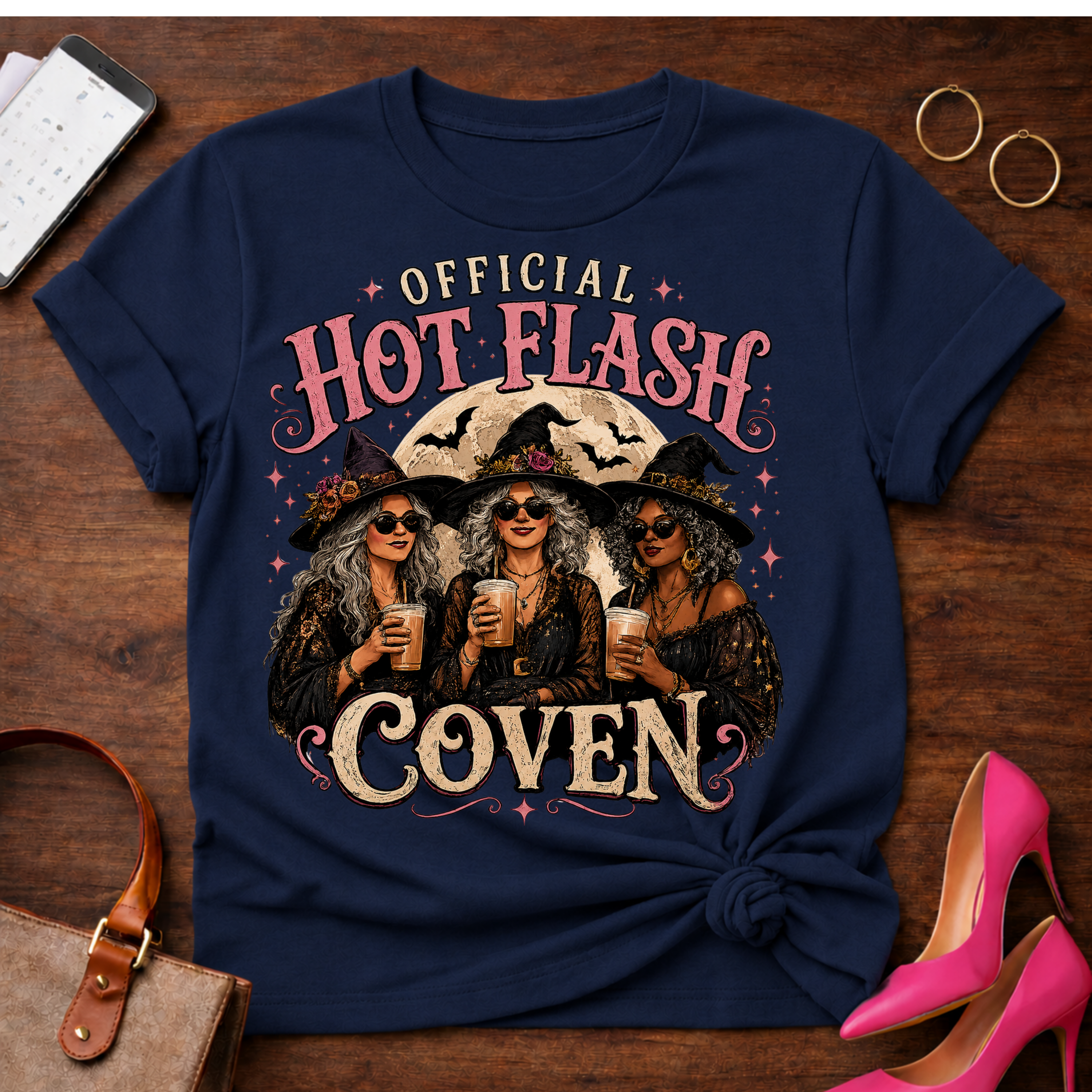 Copy of Copy of T-Shirt — "Official Hot Flash Coven" Vintage Quote Tee
