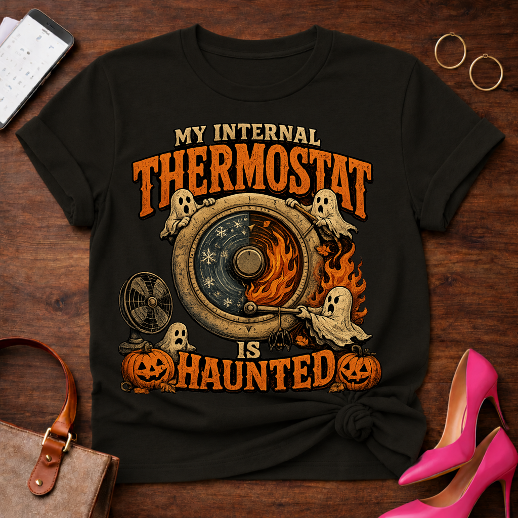 Copy of T-Shirt — "My Internal Thermostat is Haunted." Vintage Quote Tee