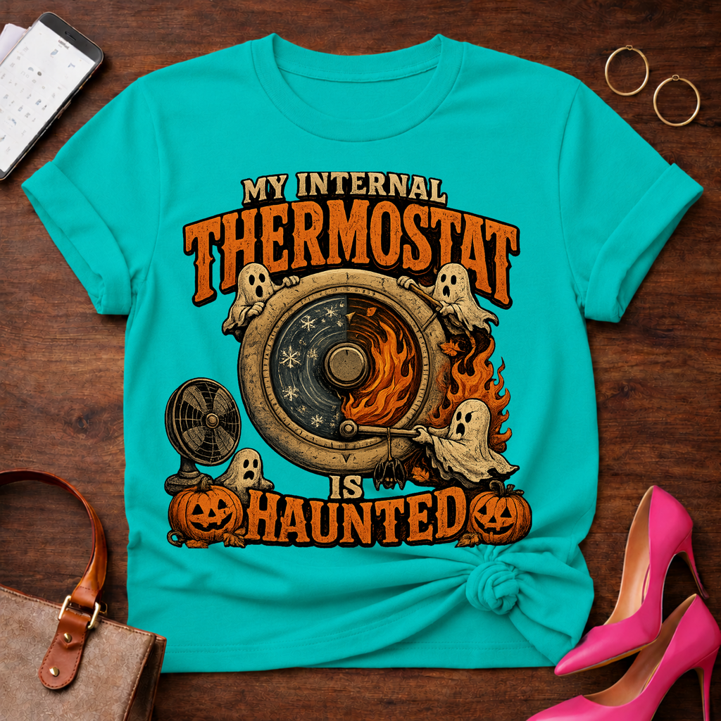 Copy of T-Shirt — "My Internal Thermostat is Haunted." Vintage Quote Tee