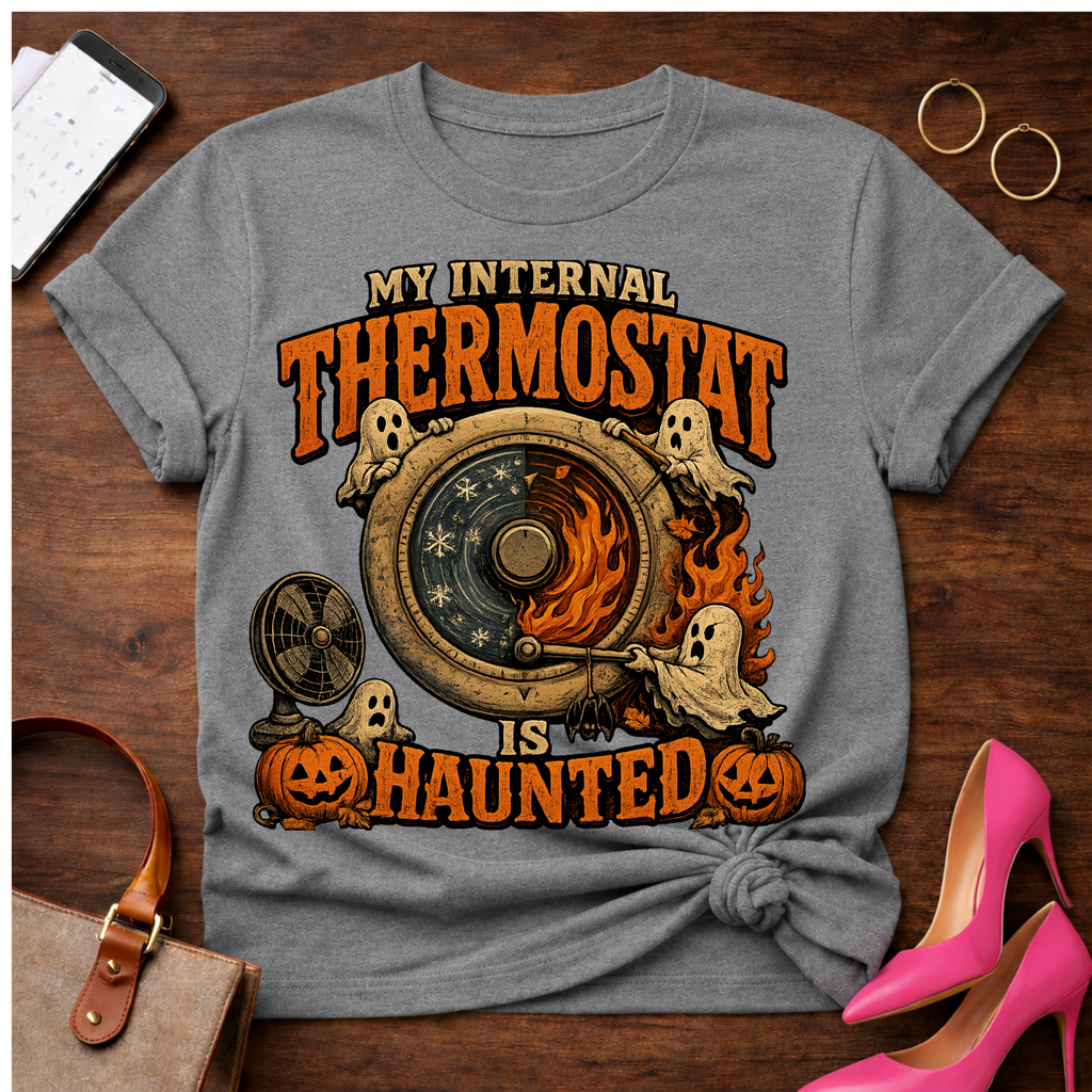 Copy of T-Shirt — "My Internal Thermostat is Haunted." Vintage Quote Tee