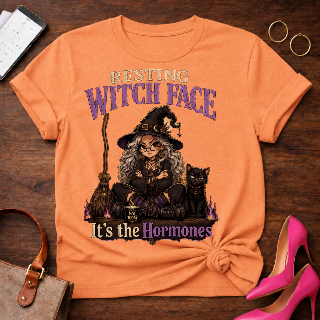 Copy of Copy of T-Shirt — "Resting Witch Face. It's The Hormones" Vintage Quote Tee