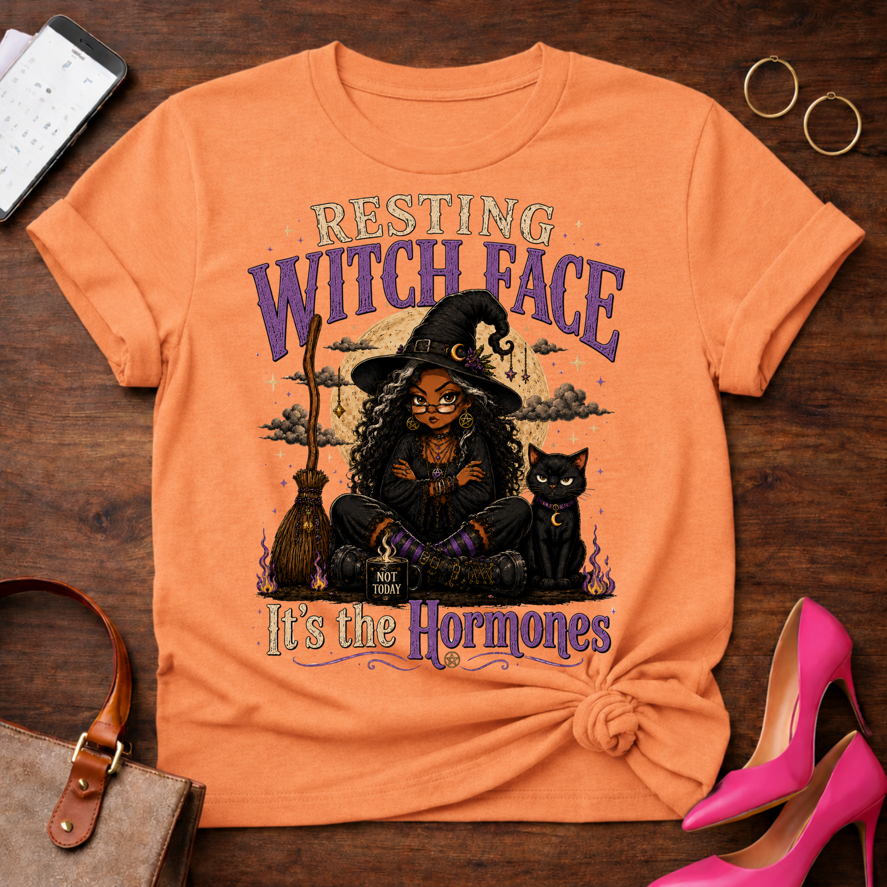 Copy of Copy of T-Shirt — "Resting Witch Face. It's The Hormones" Vintage Quote Tee