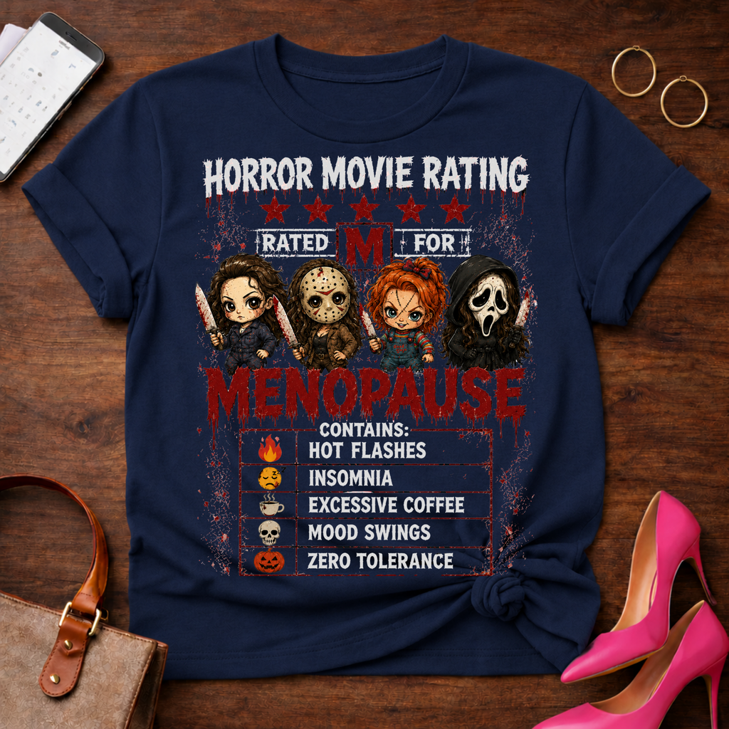 T-Shirt — "Horror Movie Rating" Vintage Quote Tee