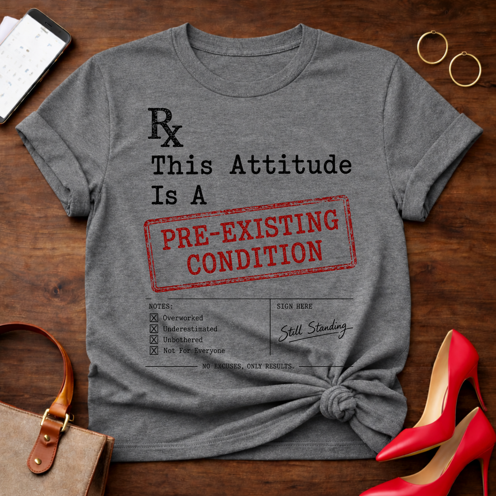 T-Shirt — "Pre-Existing Condition." Vintage Quote Tee