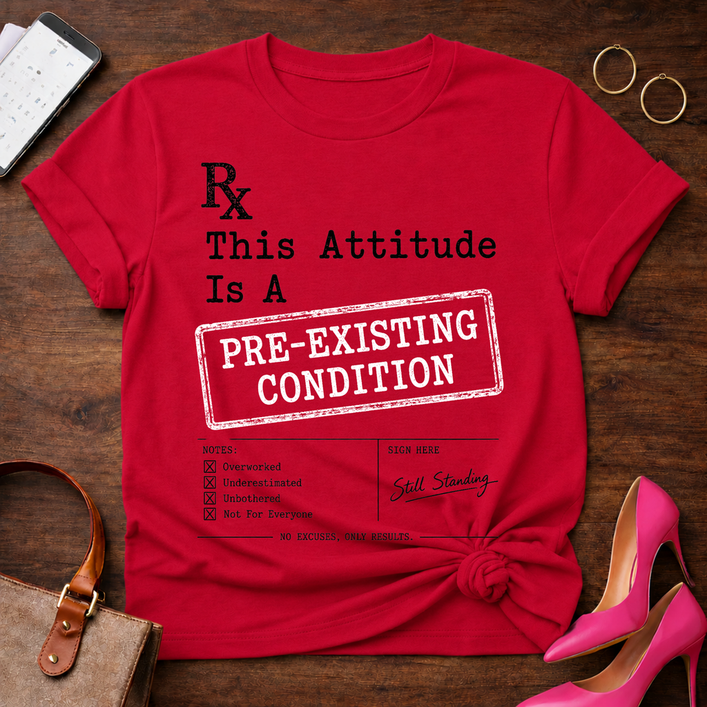 T-Shirt — "Pre-Existing Condition." Vintage Quote Tee