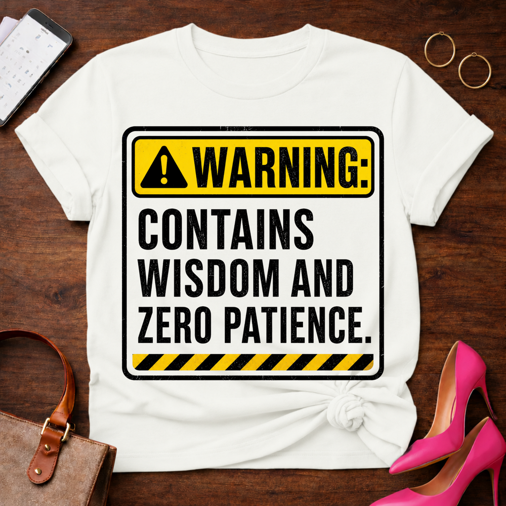Warning: Contains Wisdom And Zero Patience T-Shirt