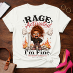 Rage Activated I'm Fine Graphic Tee — Funny Angry Cartoon Shirt