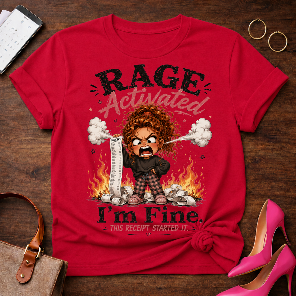 Rage Activated I'm Fine Graphic Tee — Funny Angry Cartoon Shirt