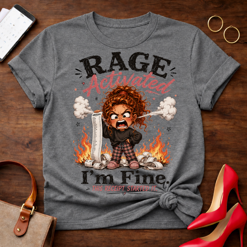 Rage Activated I'm Fine Graphic Tee — Funny Angry Cartoon Shirt