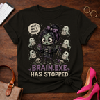 Brain.exe Has Stopped T-Shirt — Cute Zombie Girl Graphic Tee
