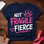 Fragile Crown Tee — Pink Script Graphic T-Shirt