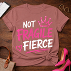 Fragile Crown Tee — Pink Script Graphic T-Shirt