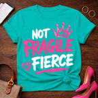 Fragile Crown Tee — Pink Script Graphic T-Shirt
