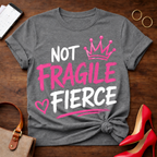Fragile Crown Tee — Pink Script Graphic T-Shirt