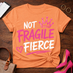Fragile Crown Tee — Pink Script Graphic T-Shirt