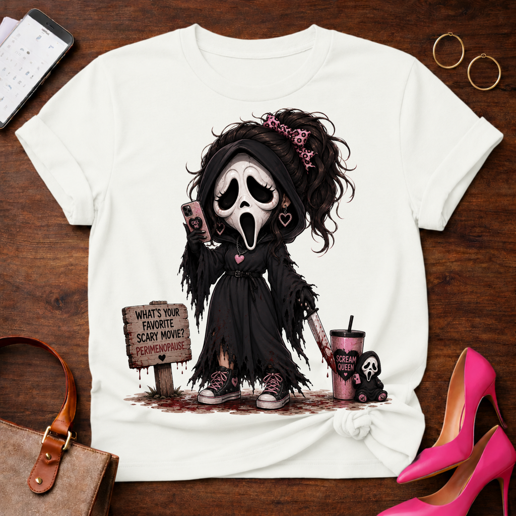 Scream Girl Graphic Tee — Cute Creepy Horror Movie Tee