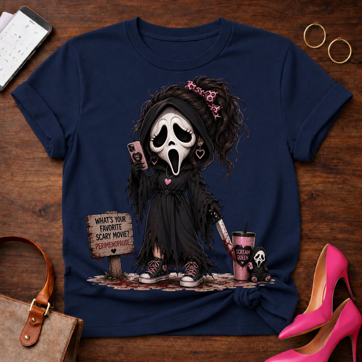 Scream Girl Graphic Tee — Cute Creepy Horror Movie Tee
