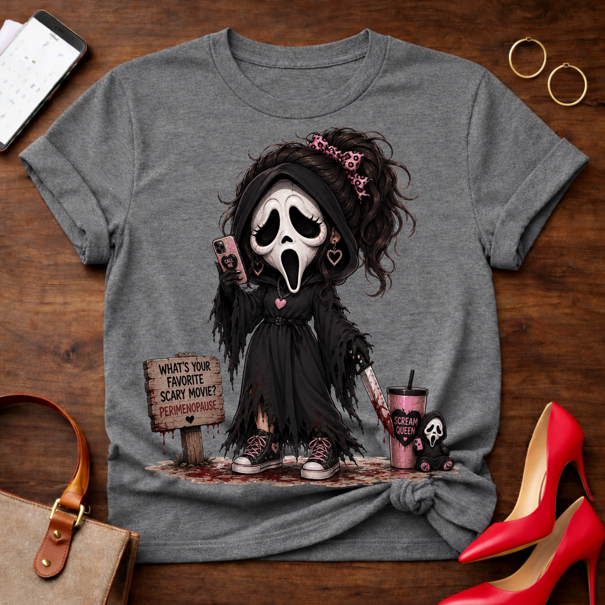 Scream Girl Graphic Tee — Cute Creepy Horror Movie Tee