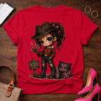 Freddy Girl Horror Tee — Cute Chibi Nightmare on Elm Street T-Shirt