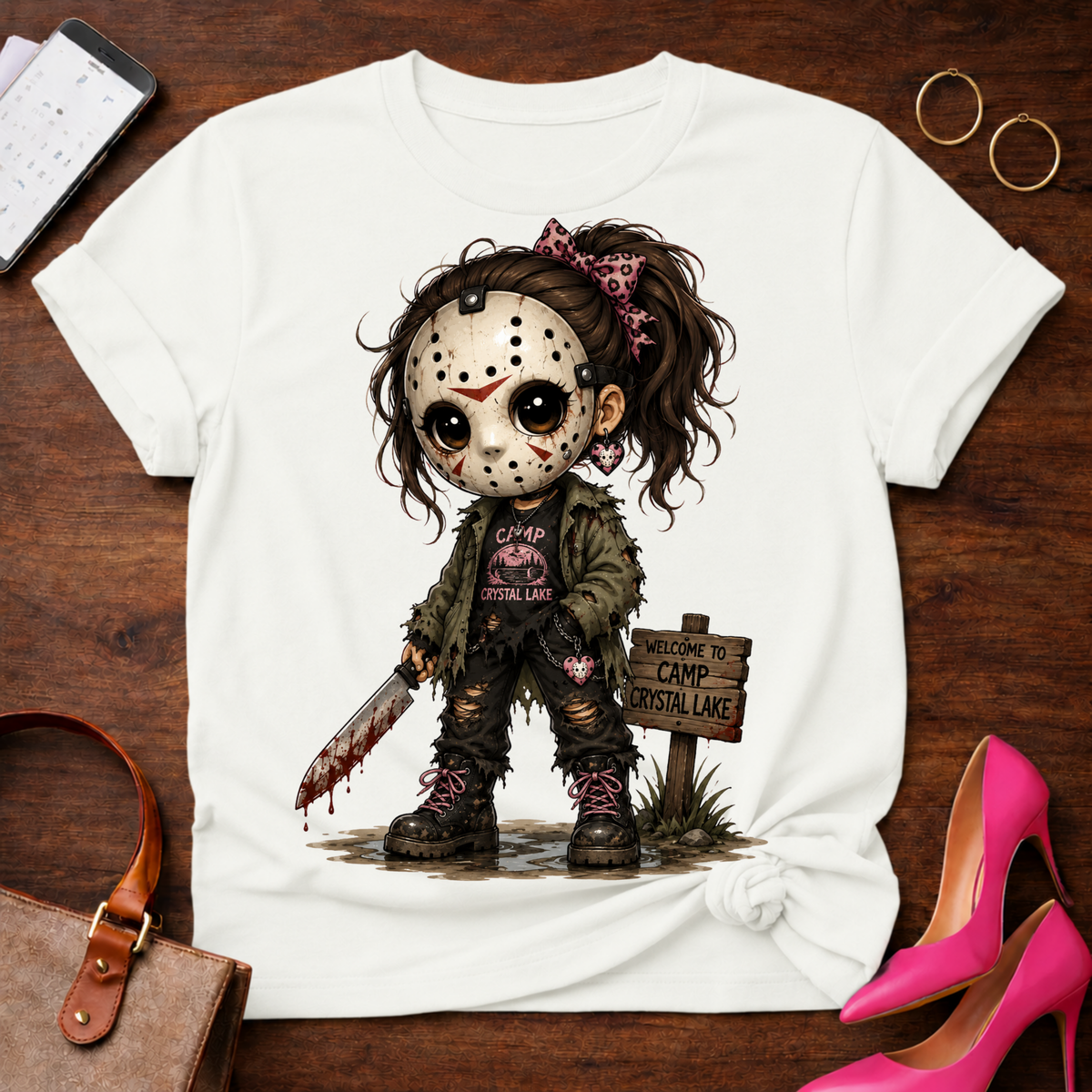 Jason Girl Horror Tee - Cute Creepy Slasher Graphic T-Shirt