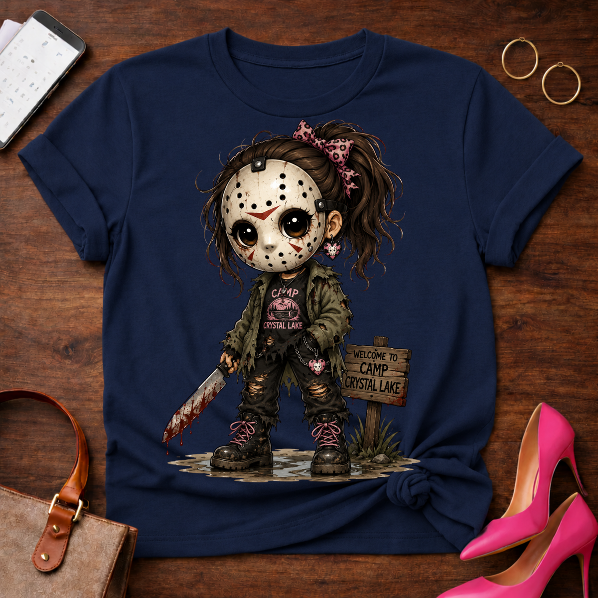 Jason Girl Horror Tee - Cute Creepy Slasher Graphic T-Shirt